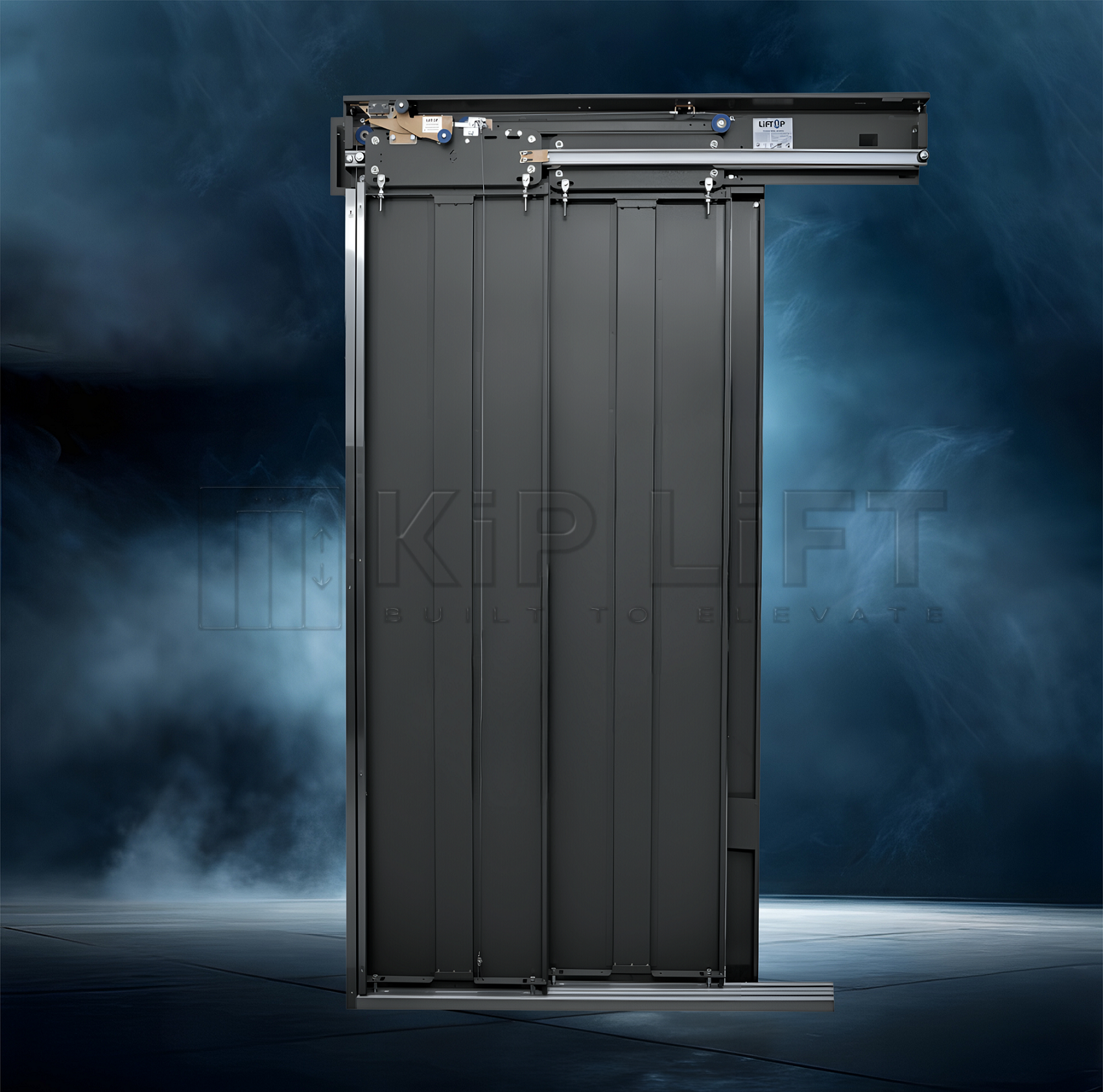 Telescopic 2-panel elevator landing door – KL-LDS-LFT-207 by KiP LiFT.