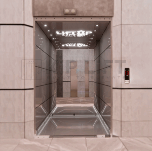 KiP LiFT stainless steel elevator cabin – modern high-durability lift cabin for commercial and residential buildings.