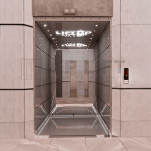 KiP LiFT stainless steel elevator cabin – modern high-durability lift cabin for commercial and residential buildings.