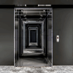 KiP LiFT stainless steel elevator cabin – modern high-durability lift cabin for commercial and residential buildings.