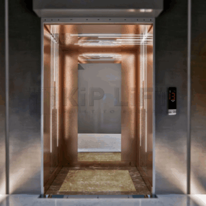 KiP LiFT stainless steel elevator cabin – modern high-durability lift cabin for commercial and residential buildings.